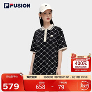 FILA FUSION斐樂(lè )官方潮牌女子連衣裙夏時(shí)尚寬松POLO領(lǐng)連身裙