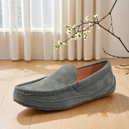 CCE男士一腳蹬豆豆鞋時(shí)尚透氣懶人鞋舒適開(kāi)車(chē)鞋休閑鞋手工男鞋2382 灰色（建議按運動(dòng)鞋碼拍） 38