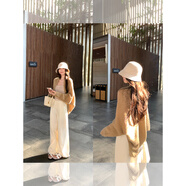 pusumede慵懶定格|蝙蝠袖針織開(kāi)衫女馬海毛外套 駝色預售 L