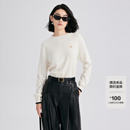 仿佛【山羊絨X綿羊毛】FF仿佛2024年新款白色針織衫女上衣設計感 白色 L (170)