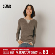 森馬（Semir）森馬毛衣女短款假兩件含羊毛針織衫24冬新款保暖內搭109724107015