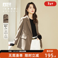 對白（DUIBAI）高級感西裝外套女2026春新款復古時(shí)尚小個(gè)子休閑職業(yè)西服上衣 栗灰色 L