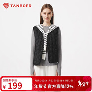 坦博爾羽絨服輕薄女短款V領(lǐng)春秋冬內恤內膽外套TB5330112Z 黑色175