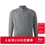 ELAND【綿羊毛+山羊絨】衣戀毛衣男長(cháng)袖拉鏈針織衫2025冬季新款 中灰色(18)M/Grey 2XL /185
