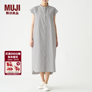 MUJI MUJI 女式 棉混彈力 法國袖連衣裙 BCL14A0S 灰色 M