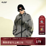 BJHG不計后果冬美式加厚仿羊羔絨棉服男潮寬松保暖毛絨情侶棉衣外套女 灰色 XL