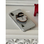 智宙ins韓國耶誕英文小雪人手機保護殼15promax/14適用蘋(píng) 耶誕英文雪人+圍巾小雪人支架 iPhone XS