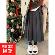 【厚款】灰色毛呢半身裙女中長(cháng)款2026秋冬季高腰設計感百褶裙長(cháng)裙 灰色加厚款 M M