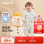 巴拉巴拉童裝嬰兒連體衣輕薄羽絨服寶寶衣服2025冬裝抱衣爬服男童女童萌趣 白藍色調-白鴨絨 73 cm-充絨量37g