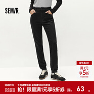 森馬（Semir）森柔|森馬牛仔褲女冬季修身抓毛小腳褲顯瘦舒適韓版休閑潮流長(cháng)褲 牛仔水洗黑98201 28