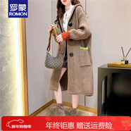 羅蒙（ROMON）品牌中長(cháng)款大碼毛衣女2026秋冬季新款寬松開(kāi)衫連帽針織外穿上衣 咖啡色 M 【建議95斤以?xún)取?
                                         title=
