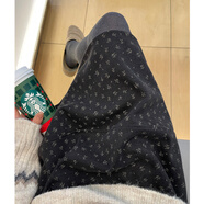 FHHUABD加厚毛呢碎花半身裙女秋冬復古a字短裙小個(gè)子日系蓬蓬花苞五分裙 印花深灰色 S 80-95斤