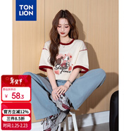 唐獅【關(guān)曉彤同款&史努比聯(lián)名款】唐獅2025夏季女短袖T恤純棉寬松穿搭