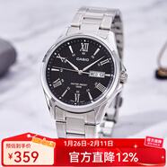 卡西歐（CASIO）手表男 商務(wù)休閑簡(jiǎn)約 指針 防水石英男表學(xué)生表考試表情人節禮物 MTP-1384D-1A