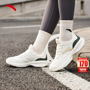 安踏運動(dòng)鞋女鞋秋冬新款防水皮面跑步鞋休閑鞋百搭輕便軟底減震小白鞋 【星云-皮面防潑水】象牙白/青灰-7 38 (235mm)