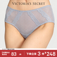 維多利亞的秘密 維密 花漾蕾絲透明網(wǎng)紗夢(mèng)幻包臀女士?jì)妊澬愿腥茄?4WW6灰藍色56143 11256143 M