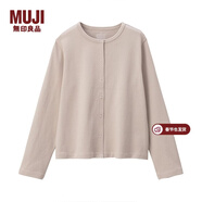 MUJI MUJI 女式 粗棉線(xiàn) 天竺編織 開(kāi)衫 淺棕色 L