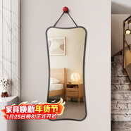 安爾雅全身鏡子貼墻自粘墻面壁掛式掛墻穿衣鏡家用試衣鏡臥室掛繩小鏡子