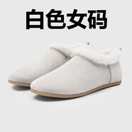 百麗佳嘉（BAILIJIAJIA）冬季加絨厚底勃肯男鞋全包防寒棉靴戶(hù)外保暖 861101白色 36