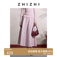 致知 酷相思 尼龍傘裙25秋季復古A字裙優(yōu)雅垂墜 貝殼粉 L