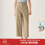茵曼（INMAN）通勤復古哈倫闊腿褲女2025夏季百搭松弛感休閑九分褲香蕉褲 卡其色 29