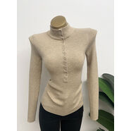 店主自留韓國女裝真心舒服好搭配懶范兒高領(lǐng)針織打底衫秋冬 燕麥