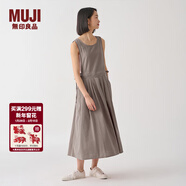 MUJI IDEE 女式 平紋 連體裙 女裝連衣裙裙子春季 無(wú)袖可疊穿 背心裙 灰色 L 165/88A
