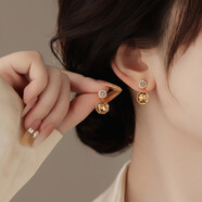 曉色金色滿(mǎn)鉆八芒星耳墜耳環(huán)女2026新款爆款耳釘適合冬天的耳飾高級感 八芒星耳墜