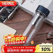THERMOS膳魔師水紋行者款400ml便攜雙層玻璃杯TCGB-400 BL