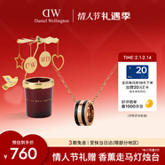 丹尼爾惠靈頓（DanielWellington）dw項鏈男 曜目黑+玫瑰金撞色鎖骨鏈情侶款情人節禮物送男友DW305
