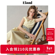ELAND衣戀連衣裙女甜美風(fēng)抽繩設計合體A字下擺背心裙2025夏季新款 淺黃色(31)L/Yellow M /165