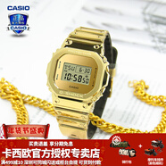 卡西歐（CASIO）【新年禮物】手表男G-SHOCK小方塊數顯金屬送男友運動(dòng)潮流電子表 GM-5600YMG-9PR都市金色