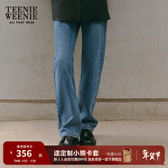 Teenie Weenie女裝簡(jiǎn)約風(fēng)白色牛仔褲直筒褲長(cháng)褲美式休閑褲子女 中藍色 XS (155)
