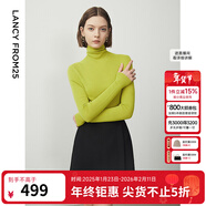 朗姿騏驥紅【羊毛Basic衣櫥】純羊毛毛針織衫冬季新款修身長(cháng)袖毛衣 脆芽綠色 2XL