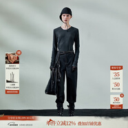 日著(zhù)（rizhuo）原創(chuàng  )設計女裝春季新款女士寬松百搭顯瘦褲子女蘿卜哈倫長(cháng)褲 尋游黑 L