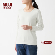 MUJI MUJI 女式 彈力羅紋編織長(cháng)袖T恤打底衫上衣女款內搭春秋BBC03A1A 淺銀灰色 L (165/88A)