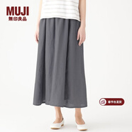 MUJI MUJI 女式 亞麻 輕便拖腳背長(cháng)裙 29SE246 中灰色 S