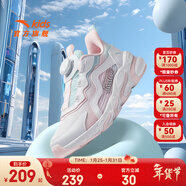 安踏兒童運動(dòng)鞋男女童跑步鞋秋冬季網(wǎng)革旋鈕扣犟彈科技學(xué)生赤焰跑鞋 【女密網(wǎng)】白/珍珠粉/藍5523J-3 28 鞋內長(cháng)17.5cm