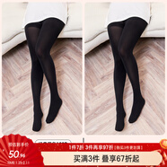 MsShe大碼女裝秋冬胖妹妹200斤天鵝絨高彈無(wú)痕防勾絲襪連腳打底褲襪 【120D兩條裝】黑色-現貨 均碼