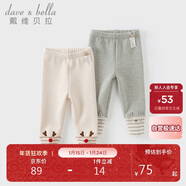 戴維貝拉女童加絨打底褲子兒童彈力褲子冬裝寶寶洋氣長(cháng)褲