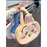 山頭林村雙面小八烏薩奇筆袋可愛(ài)卡通吉伊卡哇學(xué)生文具收納袋大容量鉛筆盒 手提黃高40寬30