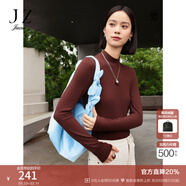 玖姿（JUZUI）商場(chǎng)同款柔軟云朵羊毛打底針織衫女2024秋款JWEQ80112 紅咖 XS