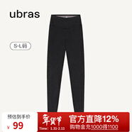 ubras仿牛仔高腰收腹加絨打底褲女保暖時(shí)尚高彈可外穿 黑色平腰款 1條 L