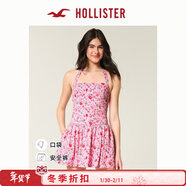 HOLLISTER美式Y2K甜美修身系帶掛脖連衣裙褲25夏女裝359-5233 粉色 XS (160/84A)標準版