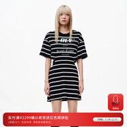 RE'VAN芮范夏季新品設計師款質(zhì)感果凍膠黑白連衣裙RN31101110 橫條紋 S 36