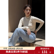 獨束大碼女裝【發(fā)熱防靜電】百搭打底衫女顯瘦秋冬新款胖mm針織衫 暖杏色 4XL