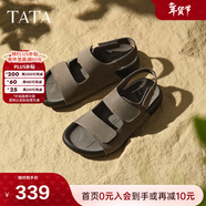 他她（TATA）復古勃肯鞋女秋季新款厚底沙灘鞋外穿拖鞋涼鞋男女同款 灰色AAD01BL5 44