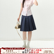 ELEVEN SLEEP半身裙女夏季晾感萊賽爾韓版中裙高級包臀a字百褶裙 深藍色 S