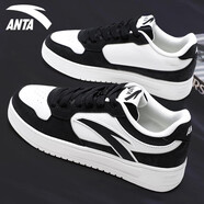 安踏男鞋板鞋男熊貓配色低幫百搭小白鞋2026春秋季學(xué)生休閑運動(dòng)鞋子男 -3基礎黑/象牙白 42