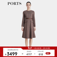 PORTS寶姿商場(chǎng)同款秋冬新款女裝縫制針織長(cháng)袖中長(cháng)連衣裙LD9N012QCQ013 卡布奇諾混色 XXS (0)